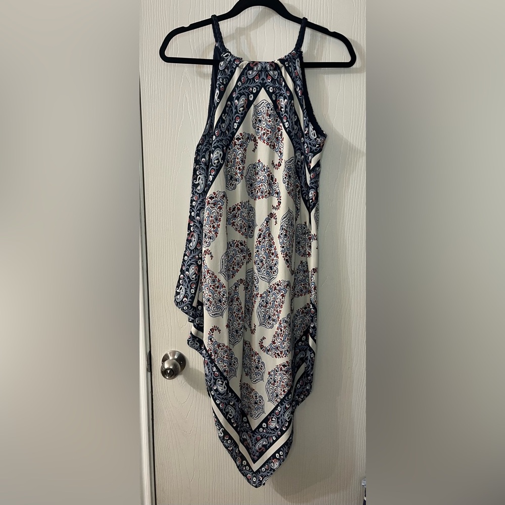🛍️Cato Small Paisley Print Handkerchief Dress - Navy and White